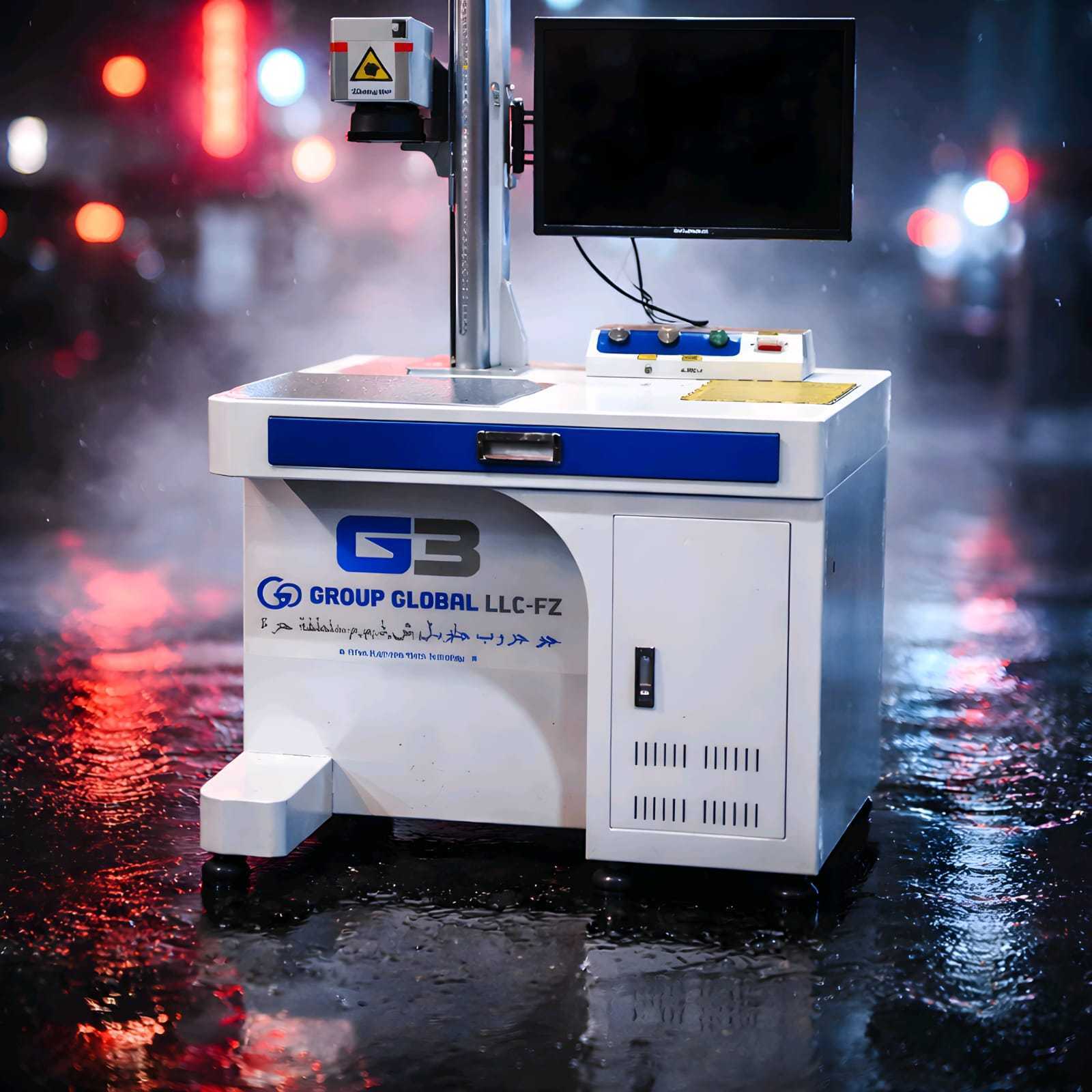 G3 desktop fiber laser station — night scene