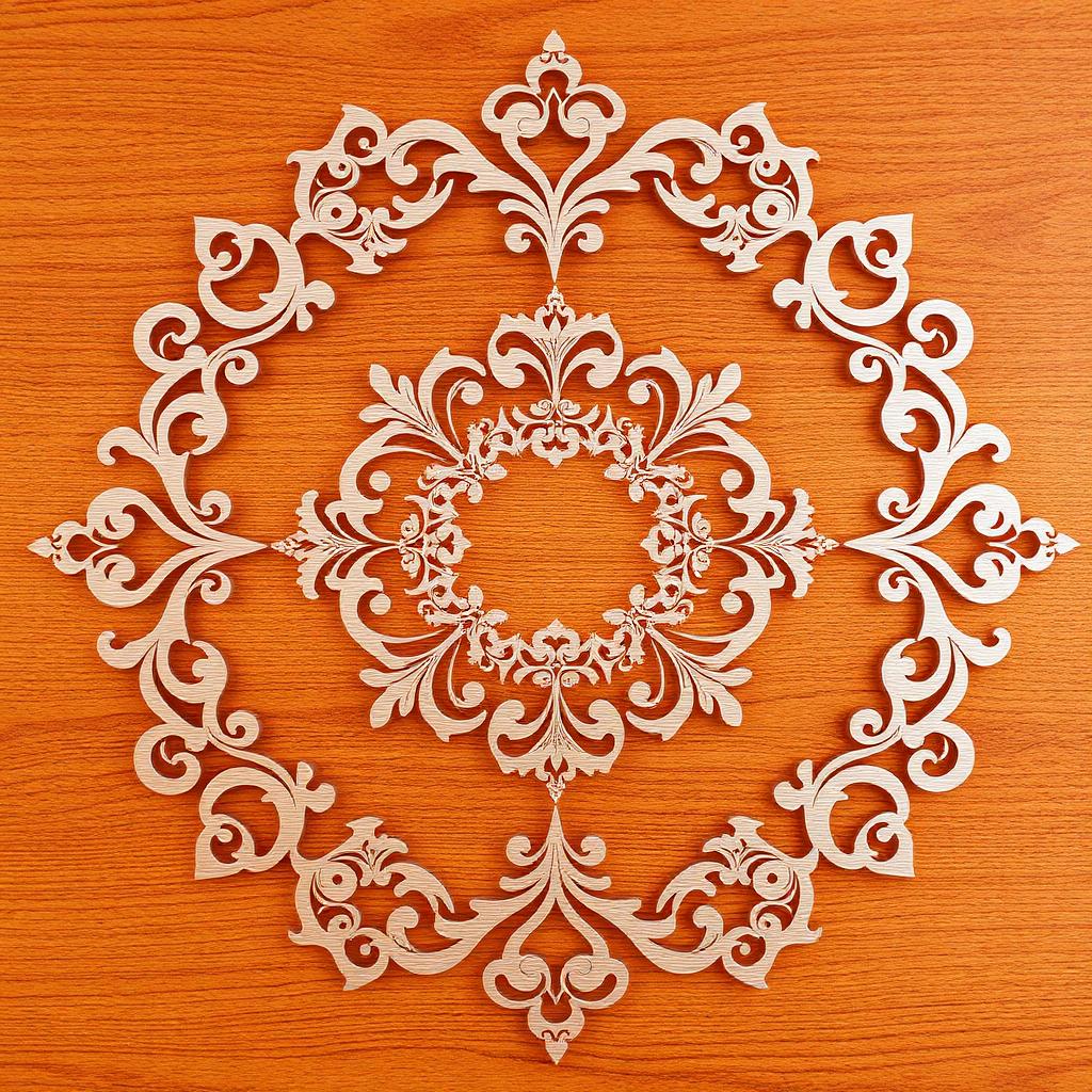 Laser-cut ornate filigree panel