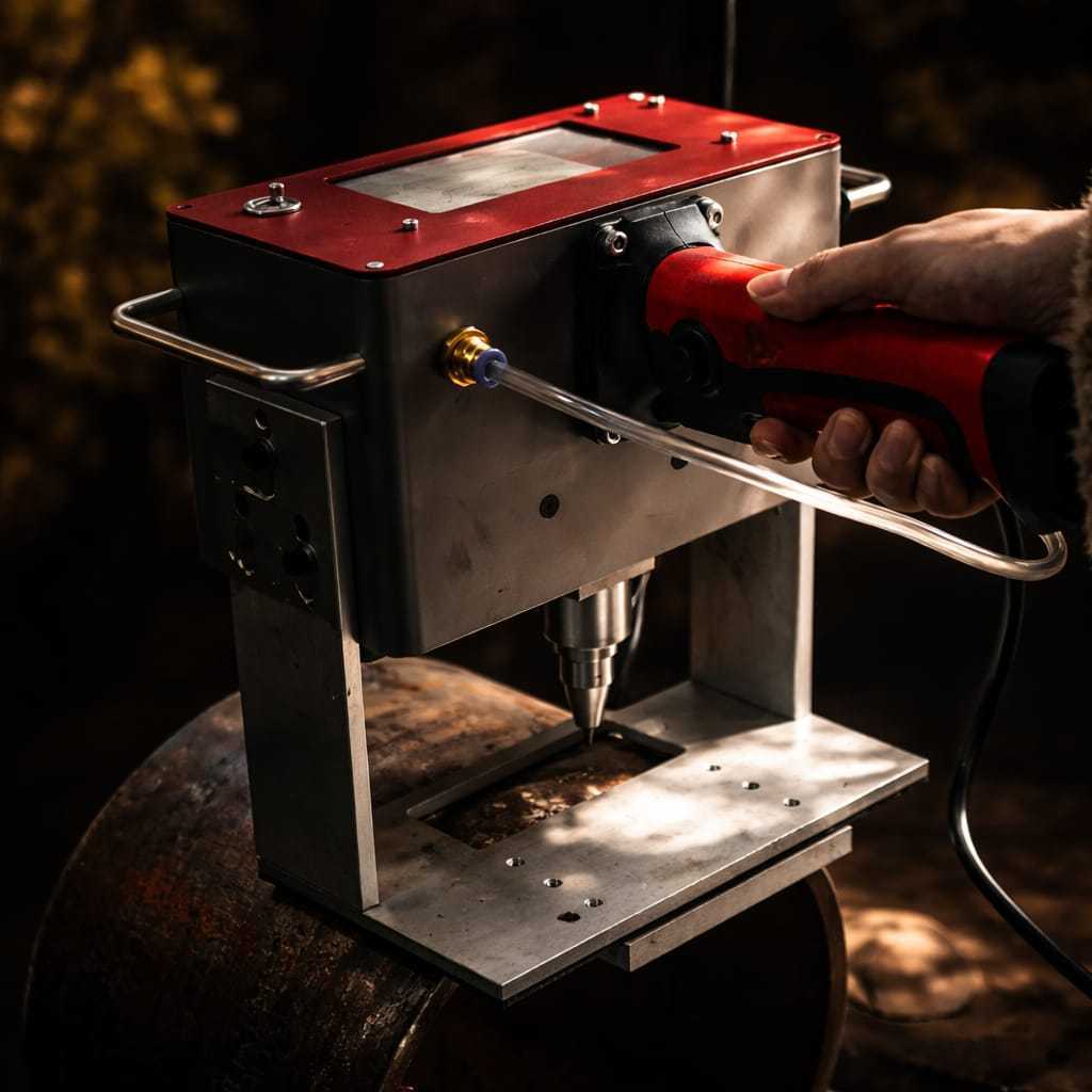 Handheld marking system on pipe