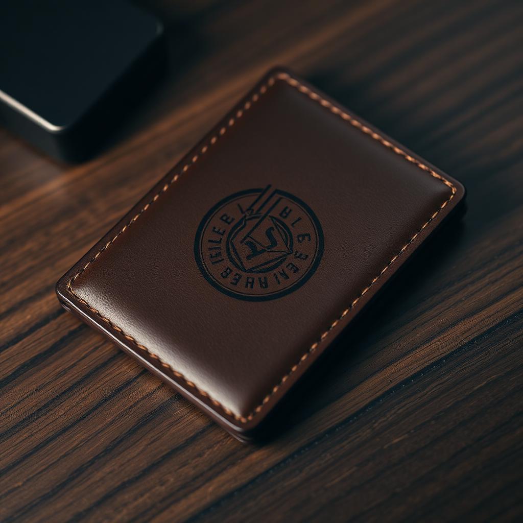 Laser-engraved leather wallet